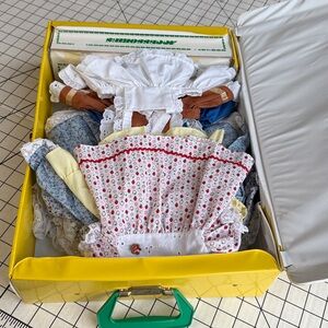 Vintage Baby Doll Clothing Lot – 12+ Handmade Dresses, etc w/ Original 1984 Case